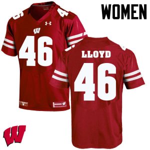 Women's Wisconsin Badgers NCAA #46 Gabe Lloyd Red Authentic Under Armour Stitched College Football Jersey EP31I27CR